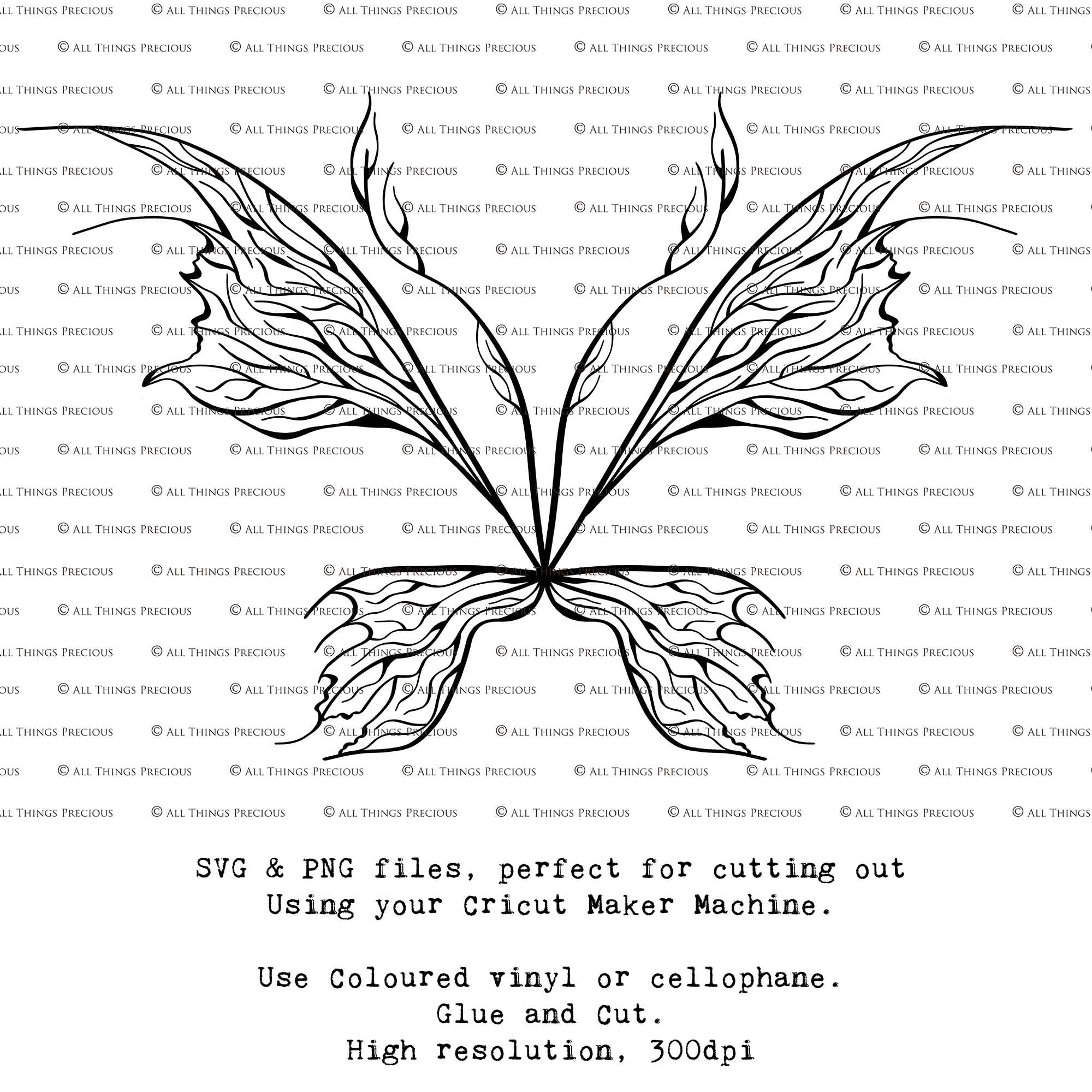 SVG & PNG Fairy Wing files for Cricut or Silhouette Cameo Cutting Machine. To create wearable fairy wings, in adult or children sizes.  Use this clipart design for Halloween Costumes, Fantasy or Cosplay or photography. Or use as ephemera in weddings, engagements or baby shower invitations. These are Individual wing parts, for you to cut and assemble. This is a digital product.